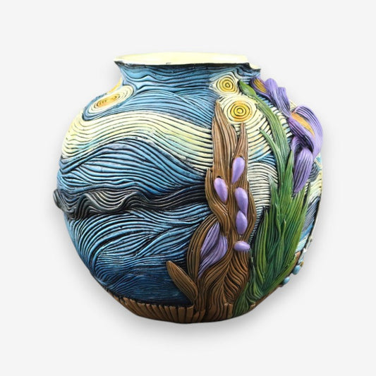 Vase Coloré Fleurs Imprimées Décoration - LuxeStyle