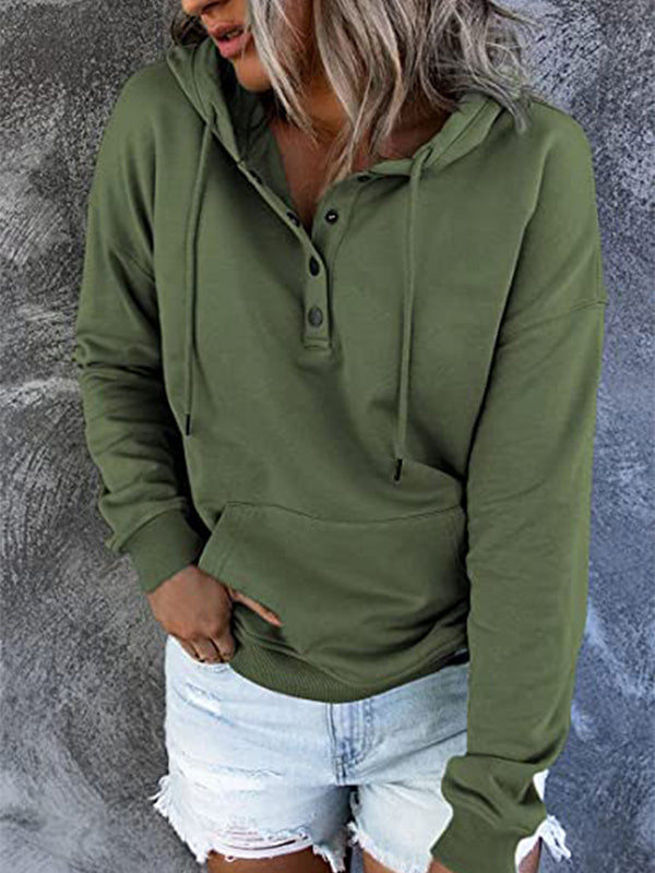 Sweat à capuche femme vert foncé casual - LuxeStyle