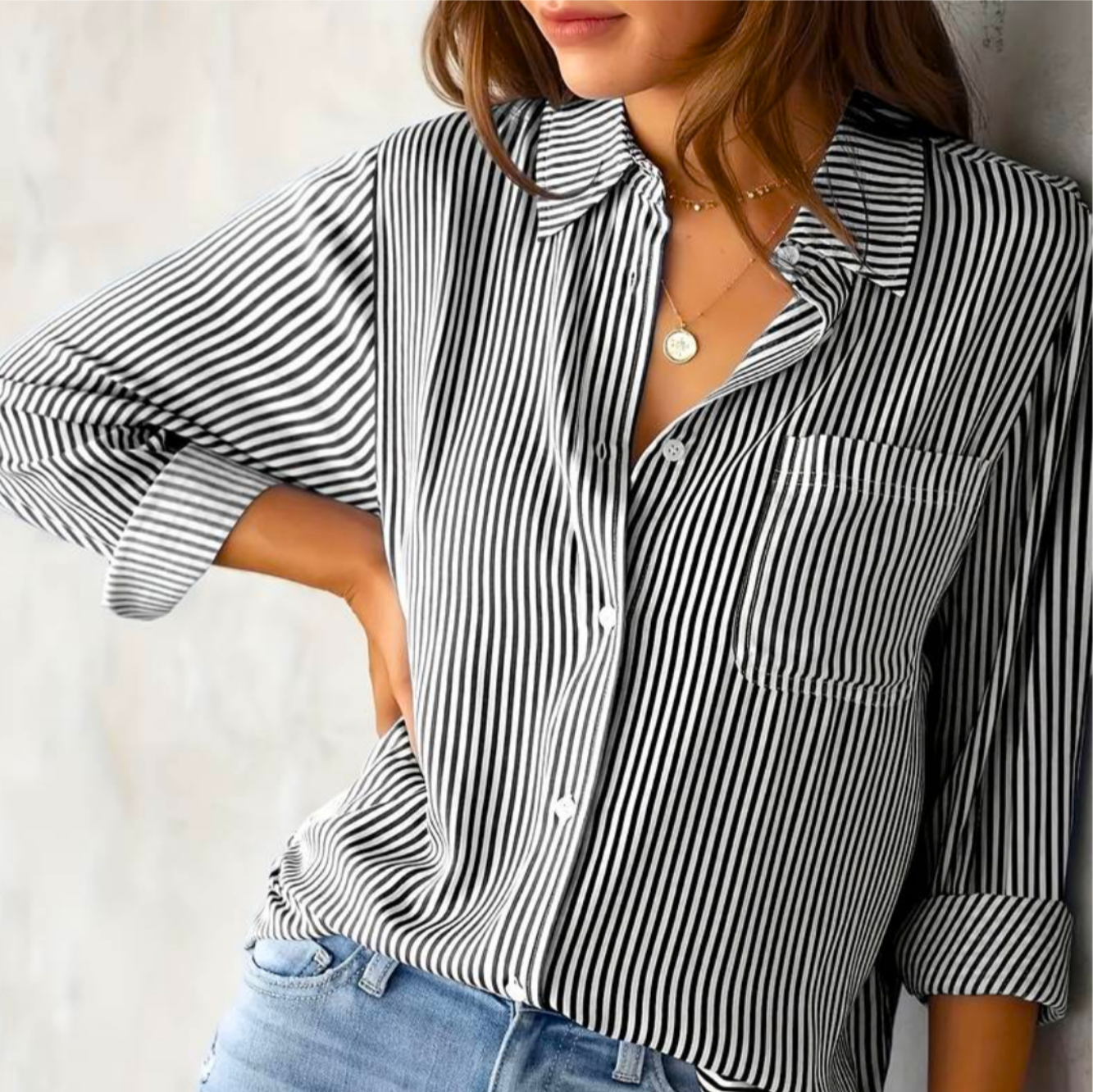 Chemisier Élégant Femme Manches Longues