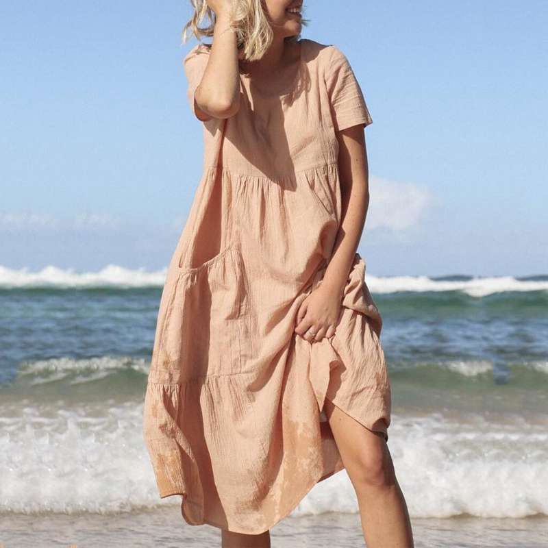 Robe Féminine Élégante Manches Courtes pour Femme - LuxeStyle