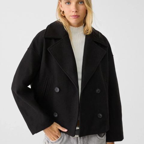 Veste Femme Élégante - Manteau Court Chic à Fermeture Double