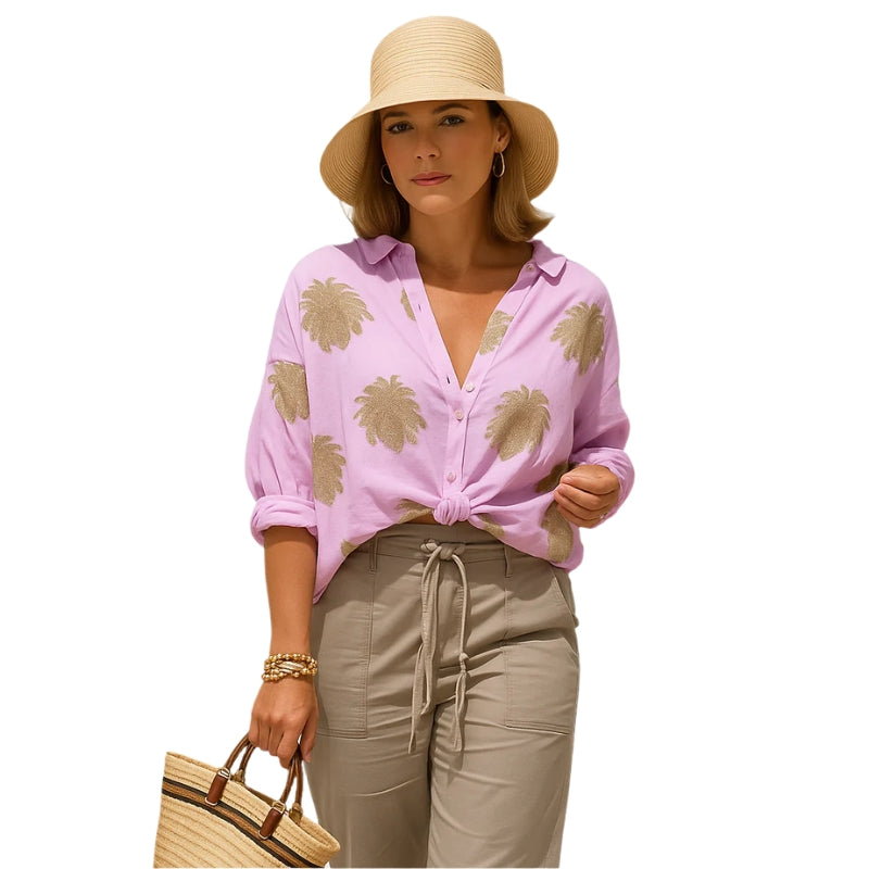 Chemise Féminine Élégante Manches Longues Décolleté Profond