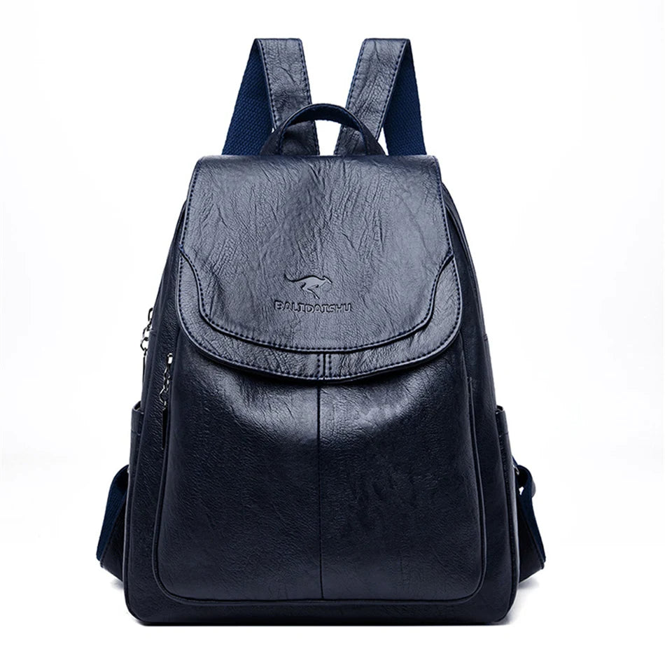 Sac à dos cuir femme noir réglable