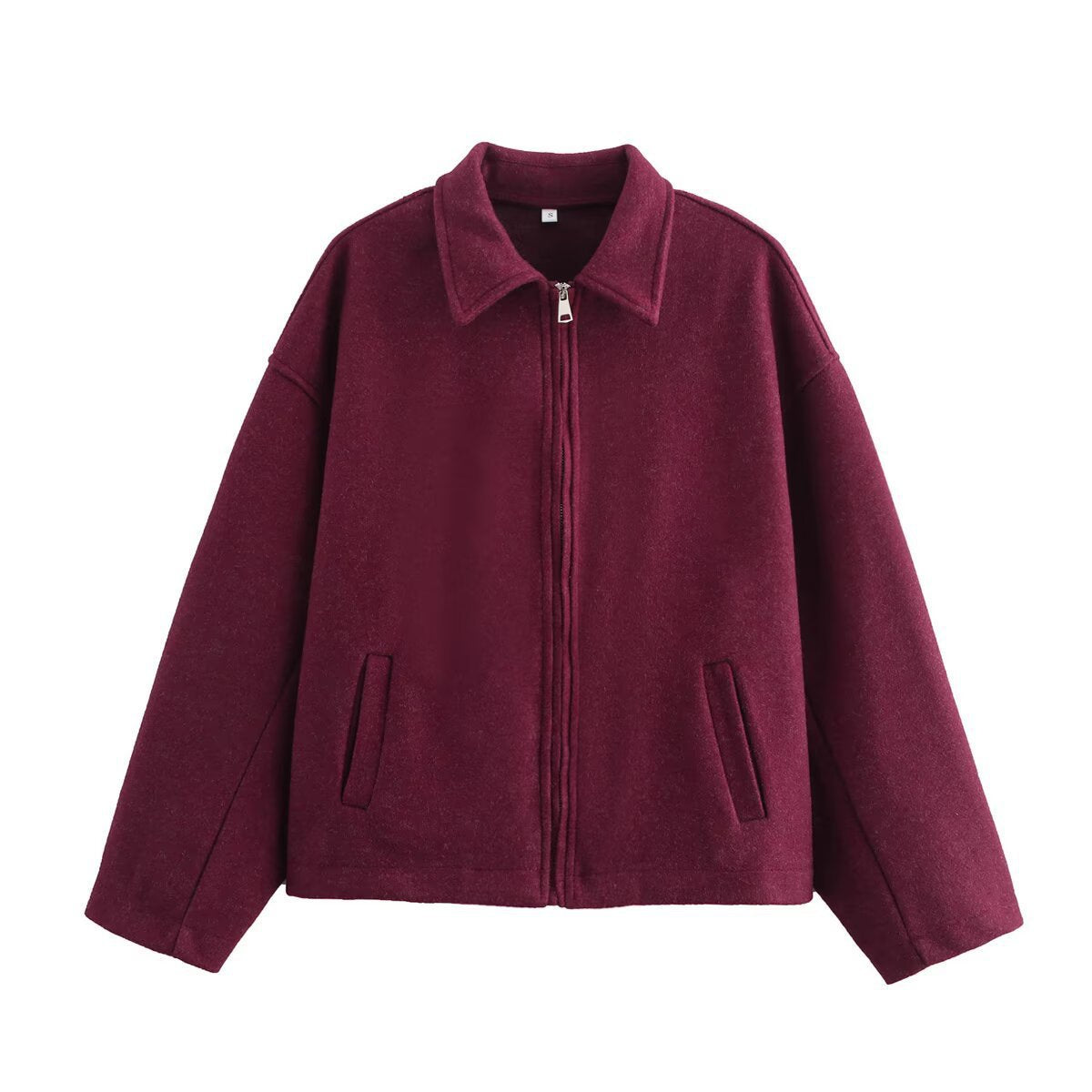 Veste Femme Court Style Élégant en Laine Mélange