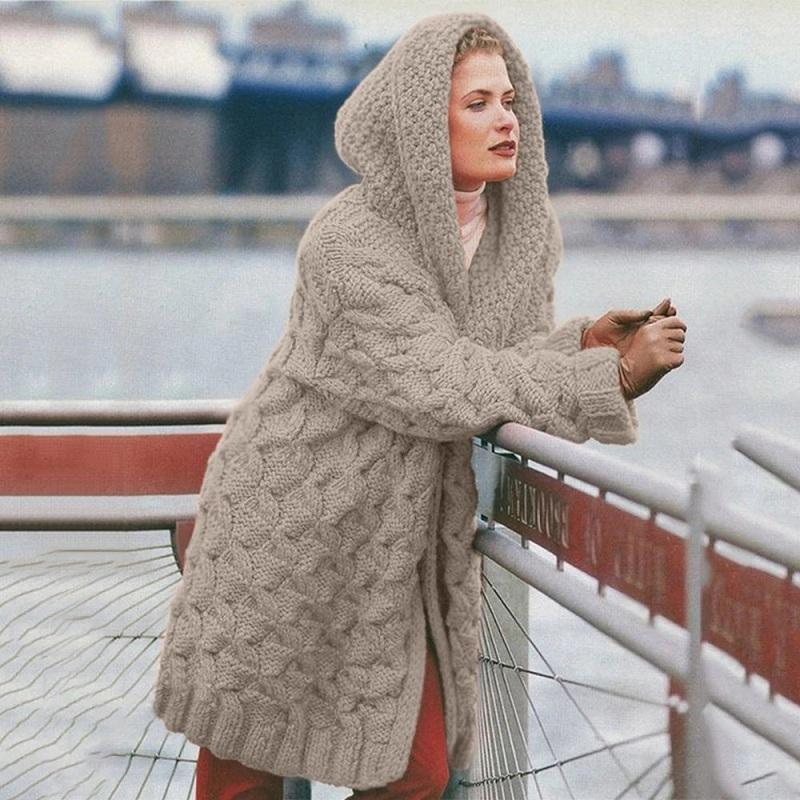 Cardigan Femmes Long Élégant Capuche