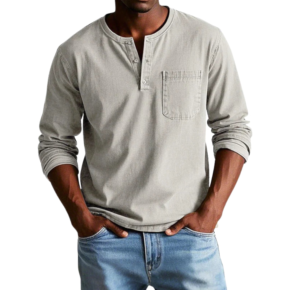 Chemise Classique Col Rond Manches Longues