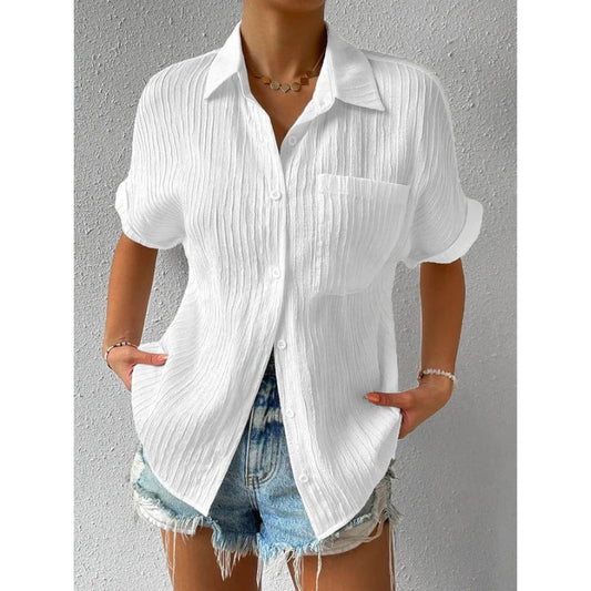 Chemise Femme Élégante Manches Courtes - LuxeStyle