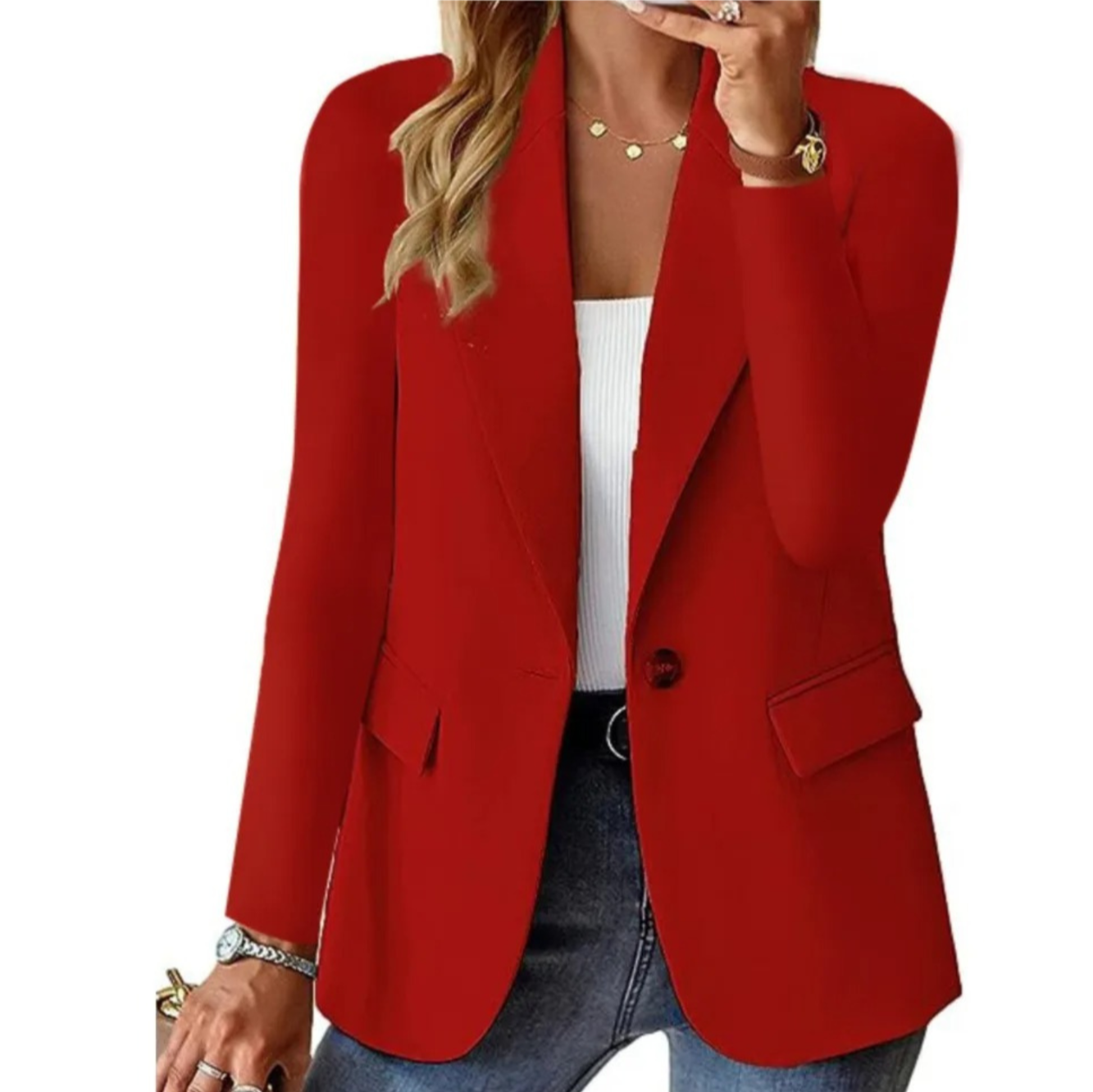 Blazer Femme Élégant Long Manches
