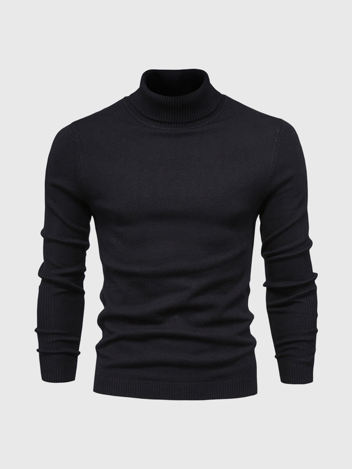 Pull Homme Blanc à Col Roulé Côtelé