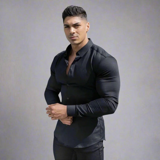Chemise Élégante Homme Manches Longues Boutons - LuxeStyle