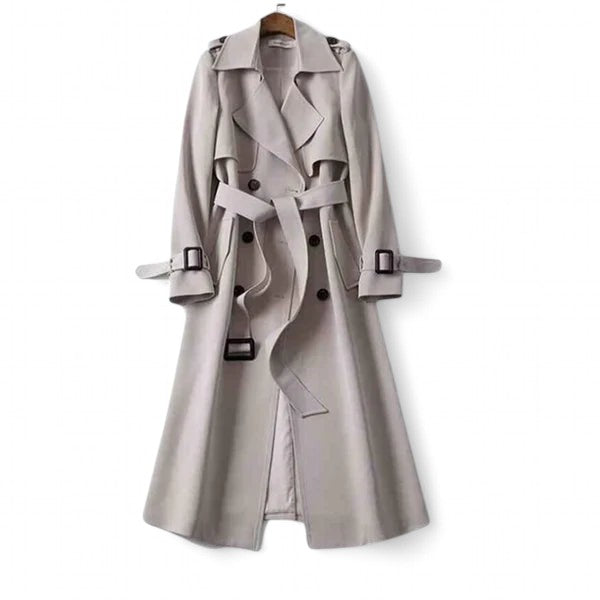 Trench-coat élégant de couleur unie pour femmes - léger à mi-hauteur
