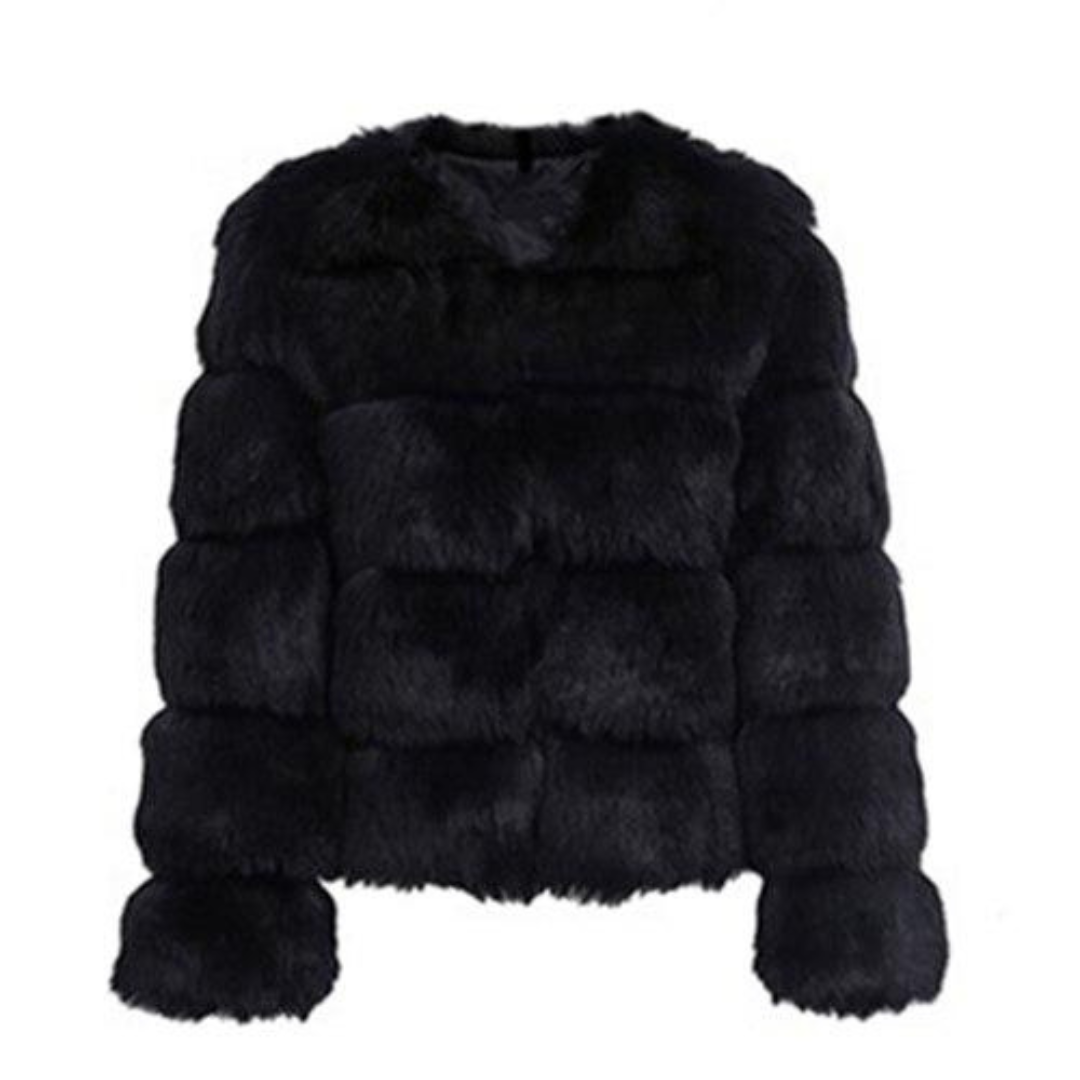 Veste Fourrure Femme Élégante Hiver