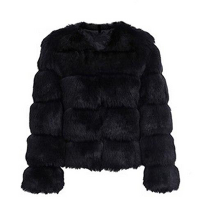 Veste Fourrure Femme Élégante Hiver