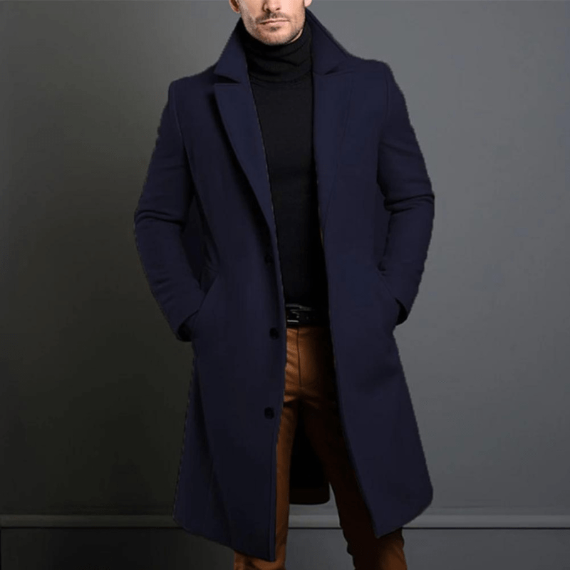 Manteau Homme Hiver Élégant - Veste Longue Isolée et Chaude Style Classique