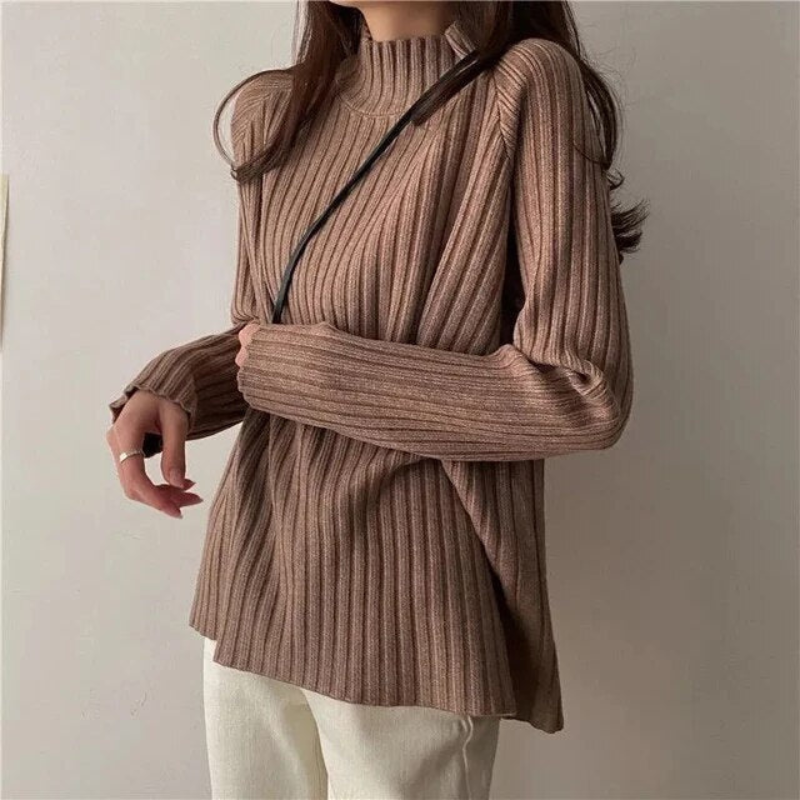 Pull Col Montant Féminin Longueur Grande