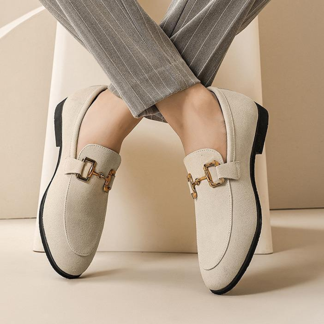 Chaussures Mocassins Femmes en Cuir Beige Élégantes - LuxeStyle