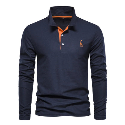 Elegancio™ – Polo Homme Manche Longue Élégance et Confort Durable
