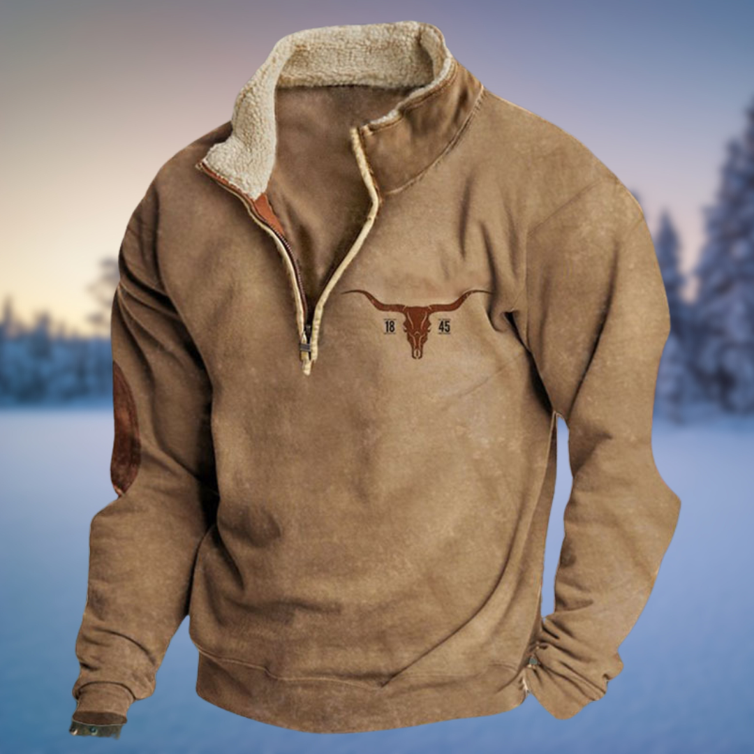 Sweat à capuche col zippe style tribale homme