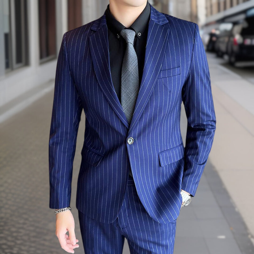 Costume Mariage Homme Élégant Rayé