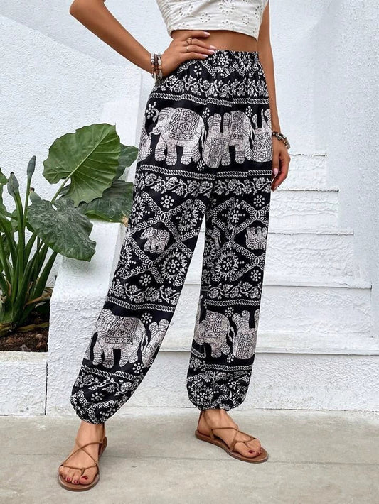 Pantalon Femme Noir Blanc Animé - LuxeStyle