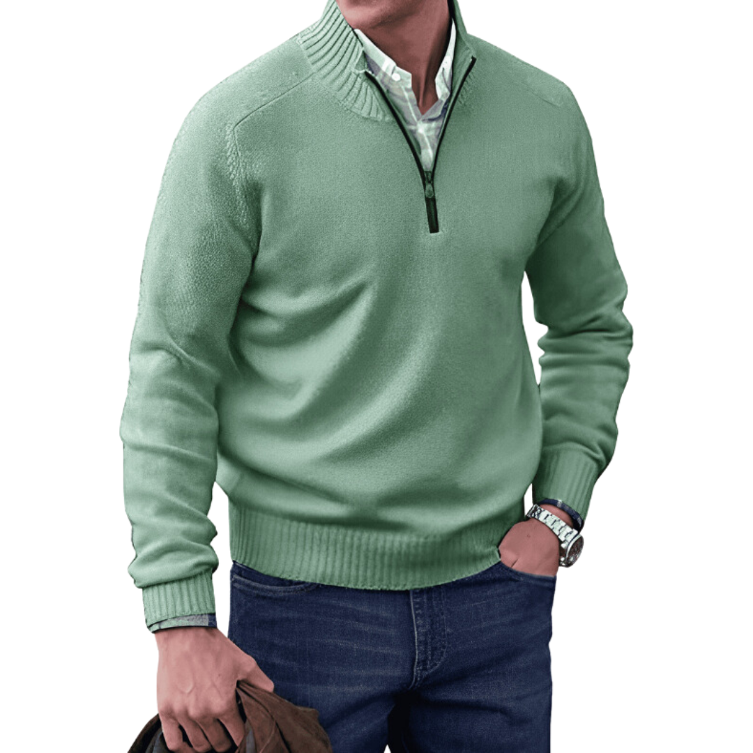 Pull Zippé Douillet Hiver Homme