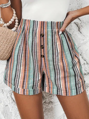 Short Coloré à Rayures pour Dames
