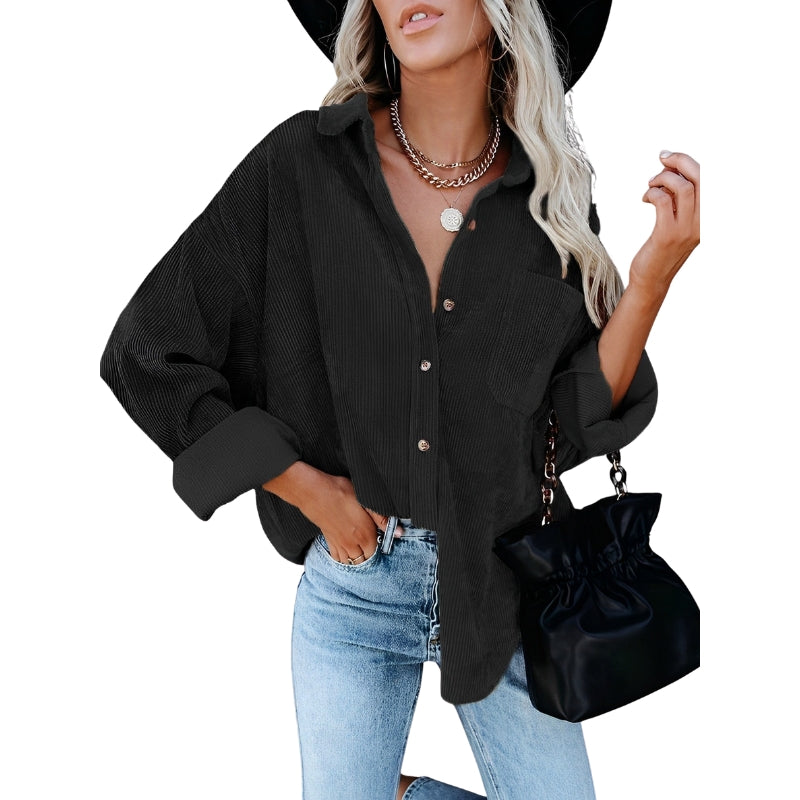 Surchemise Velours Doux Oversize avec Poche
