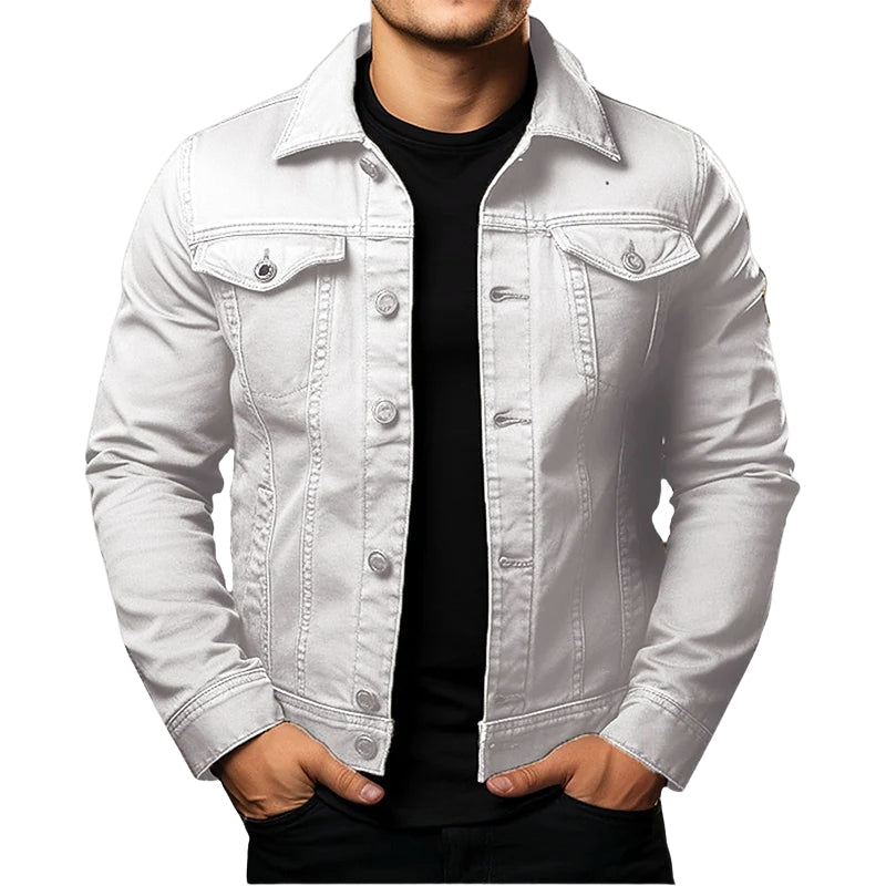 Veste en cuir avec col élégant pour homme