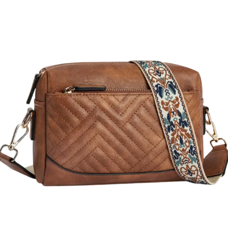 Sac à main femme élégant avec poignée ajustable et poches zippées