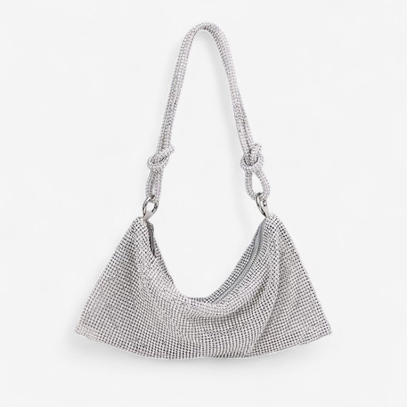 Sac à main élégant strass avec poignée et grand volume