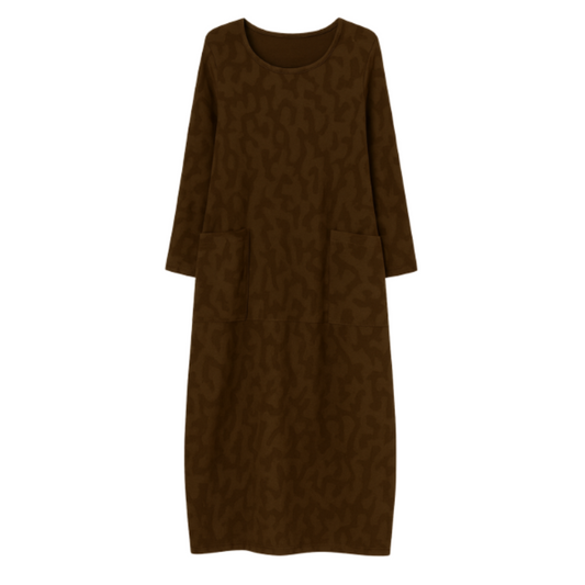 Robe Femme Élégante à Manches Longues avec Poches - LuxeStyle