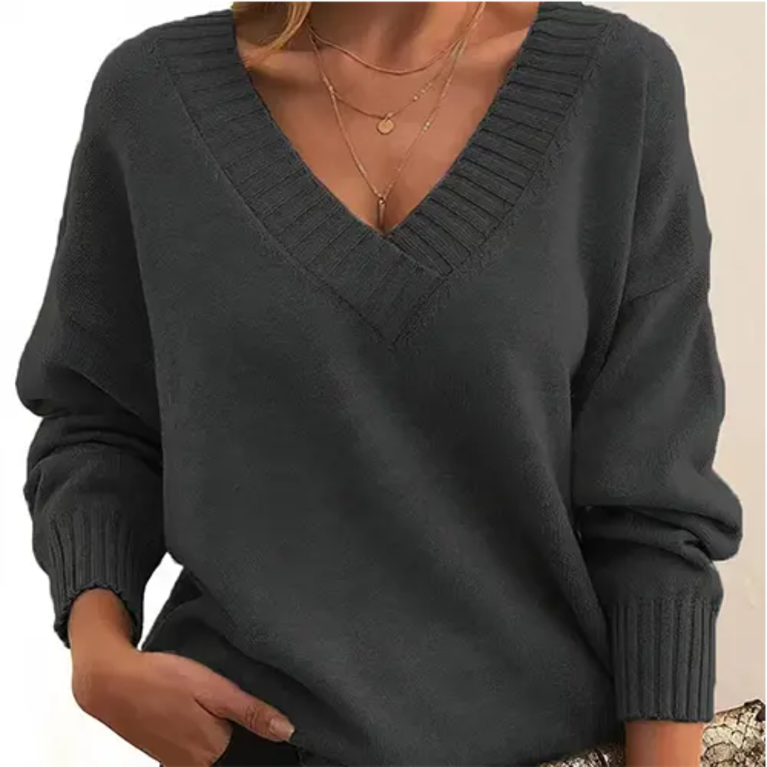 Pull Femme Hiver Col V Décontracté