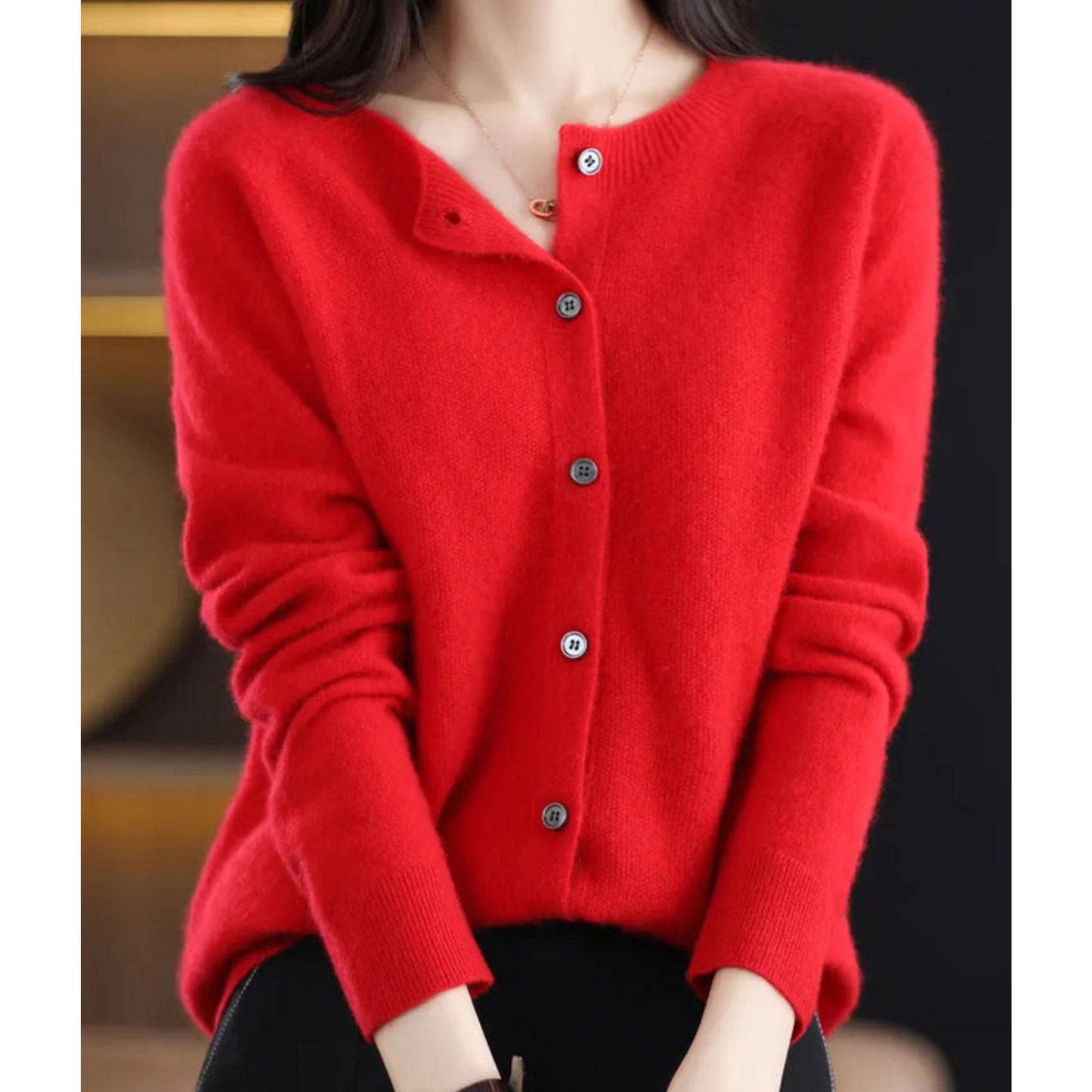 Cardigan Femme Chic – Gilet en Laine Mérinos Douce & Cachemire Confortable