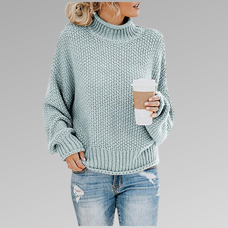 Pull Tricot Femme Coloré Col Roulé