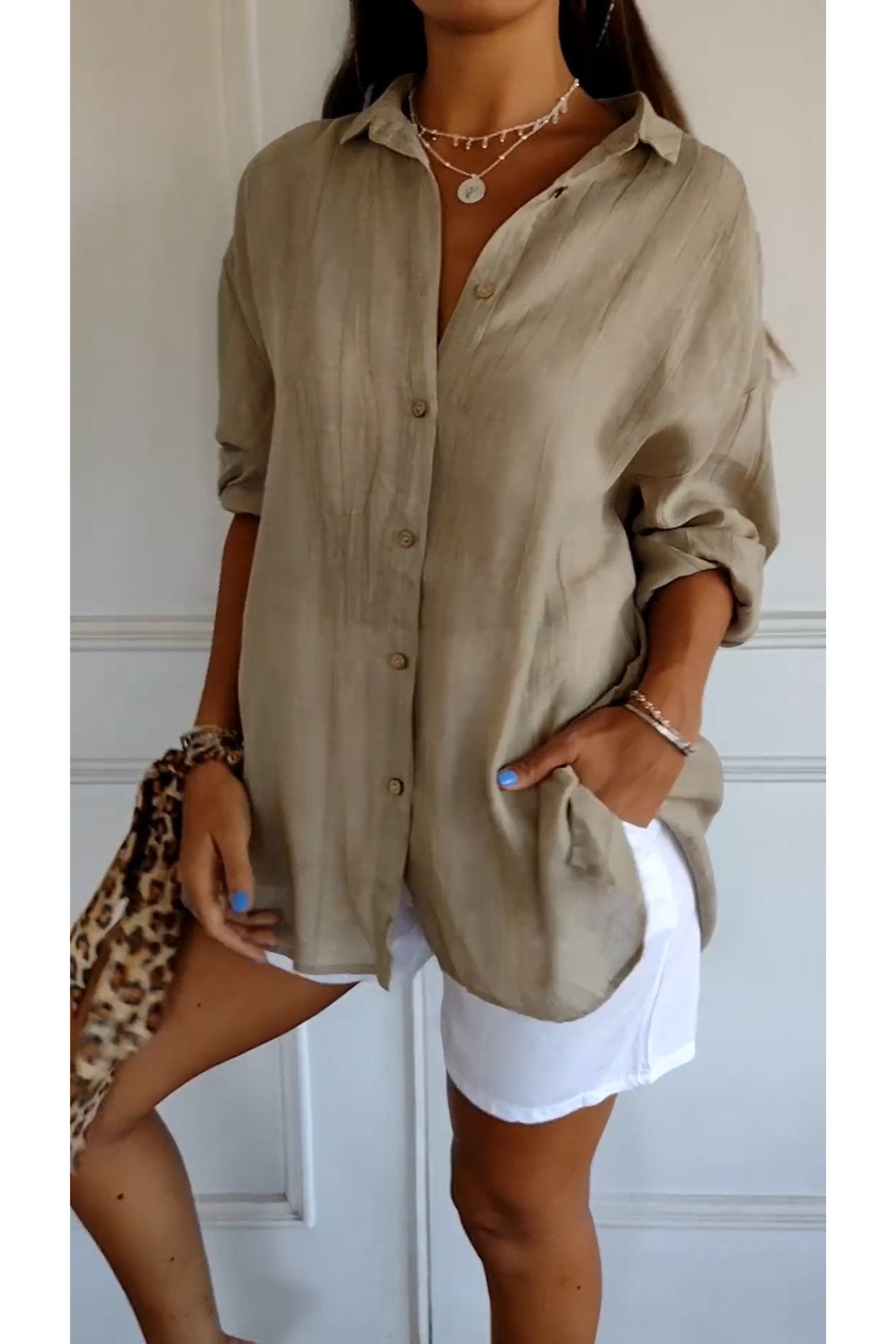 Chemise Élégante Manche Courte Féminine