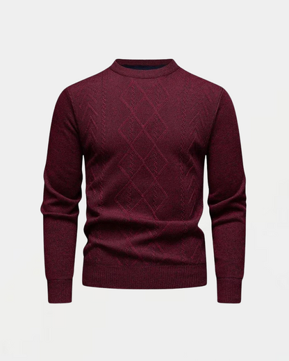 Pull Homme Laine Marine à Motif Texturé