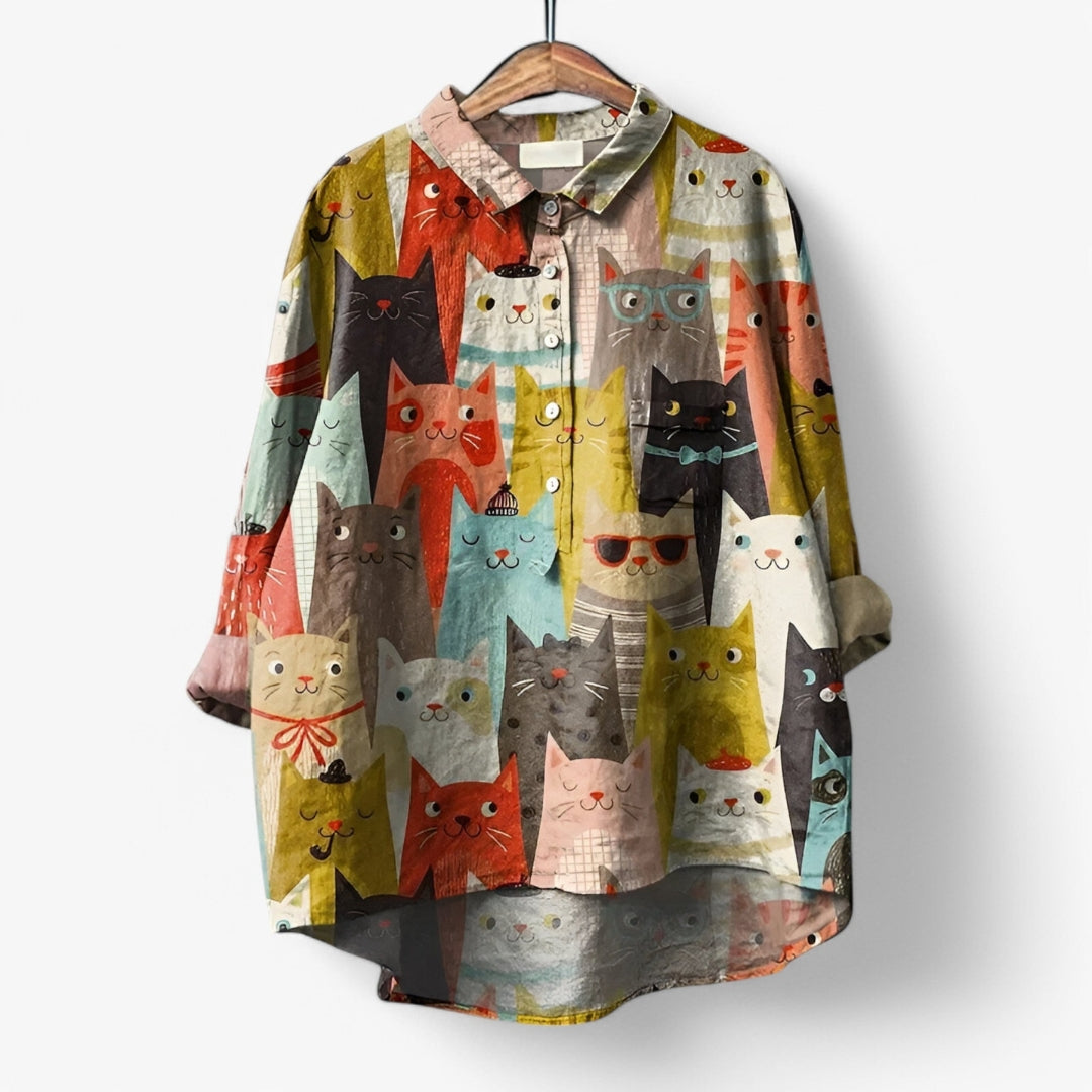Chemise Amusante Avec Chiens Et Manches Longues
