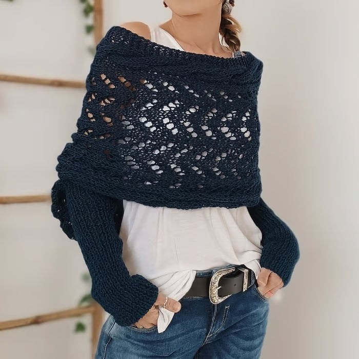 Écharpe Tricotée Femme Gris Clair