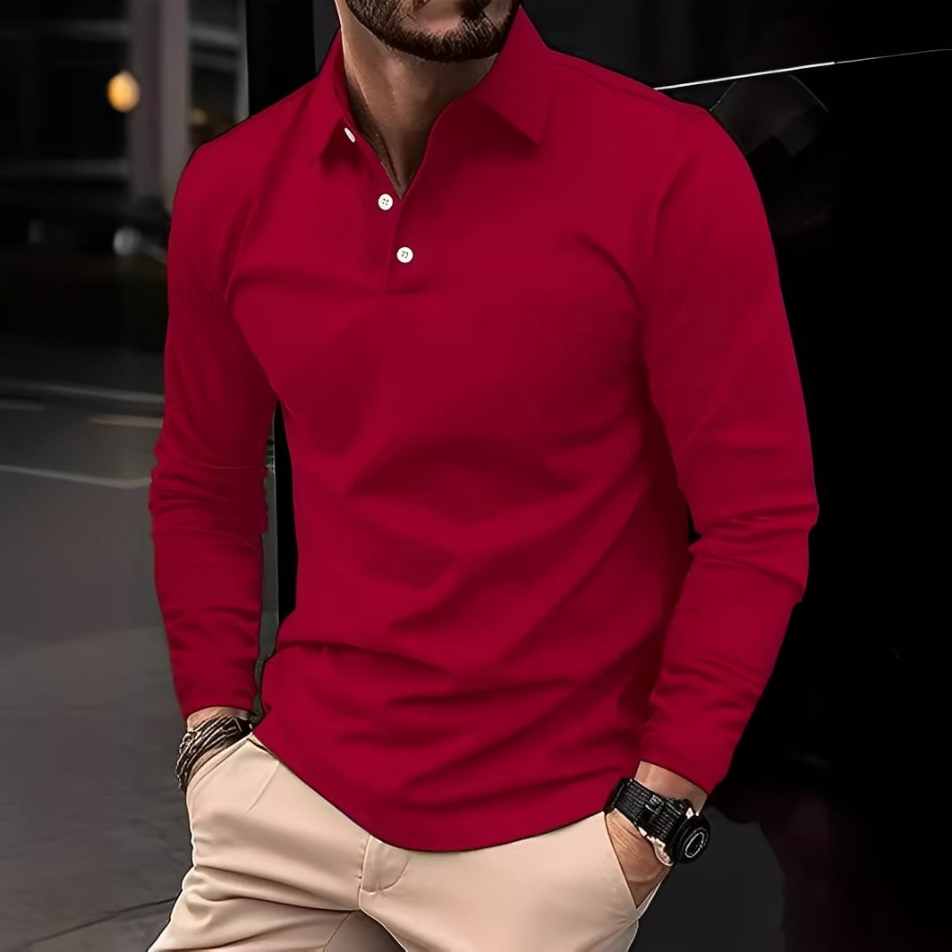 Polo Homme Élégant Manches Longues pour Tous les Jours