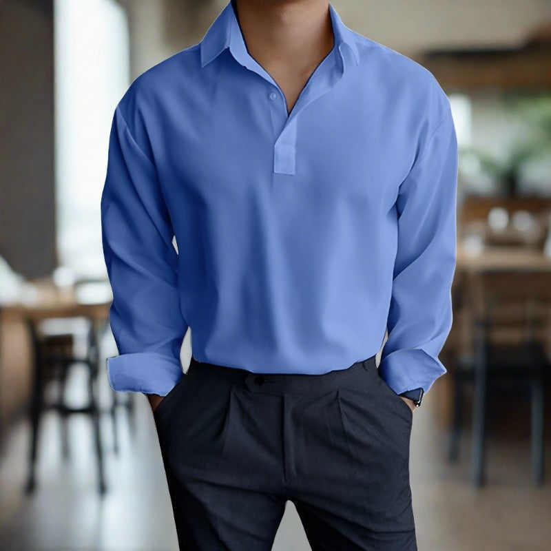 Polo Homme Classique à Manches Longues pour Tous Les Jours