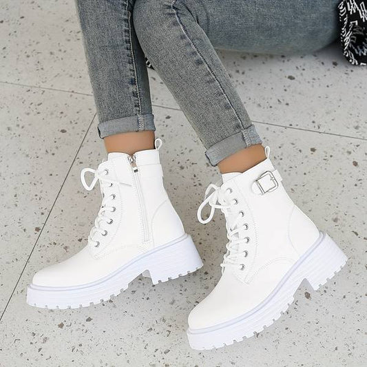 Bottes Blanches En Cuir Pour Femme | Zippé