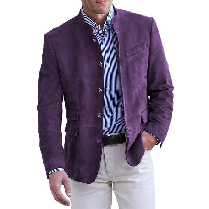 Veste Homme Élégante à Boutons | Col Rond | Mi-Saison Détendue
