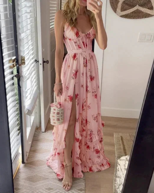 Robe de Soirée Femme en Dentelle - Robe Élégante Florale pour Mariage et Gala