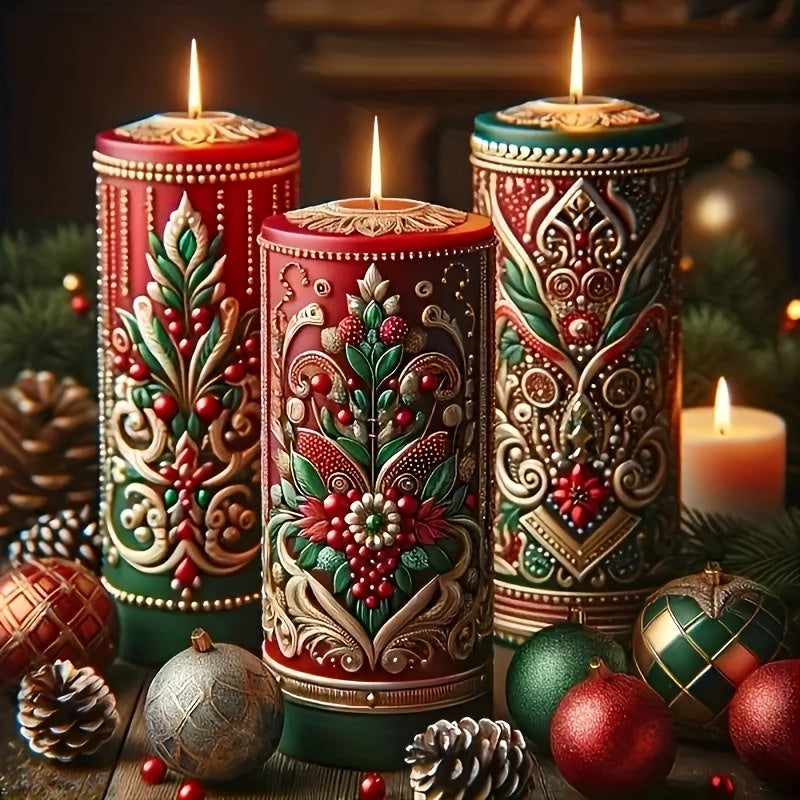Bougie Décoration Noël Champêtre - LuxeStyle