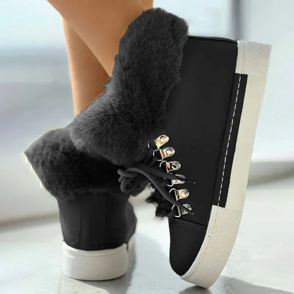 Bottines Fourrées Élégantes pour Femme - Chaussures Hiver Chaudes