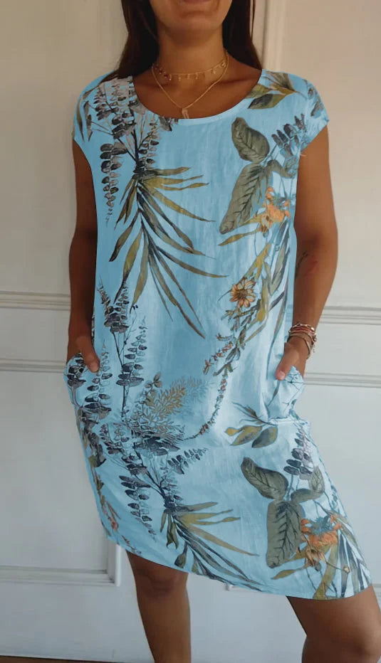 Floravia™ – Robe Longue Femme Élégante en Coton et Lin