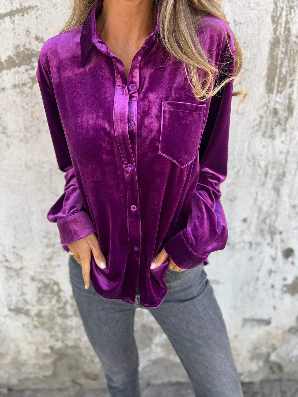 Chemisier femme Chic à manches longues avec poches