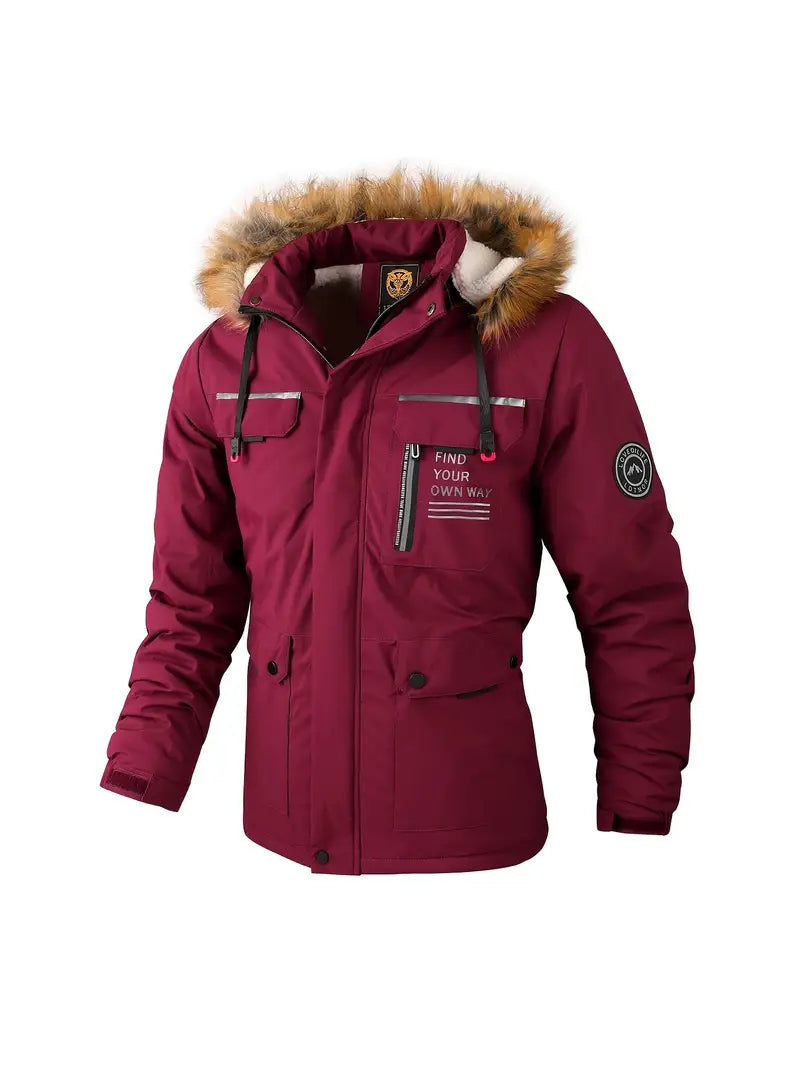 Doudoune Hiver Homme avec Capuche et Poches Doubles