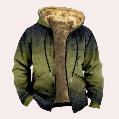 Veste Hiver Doublée pour Homme avec Capuche et Fermeture Éclair