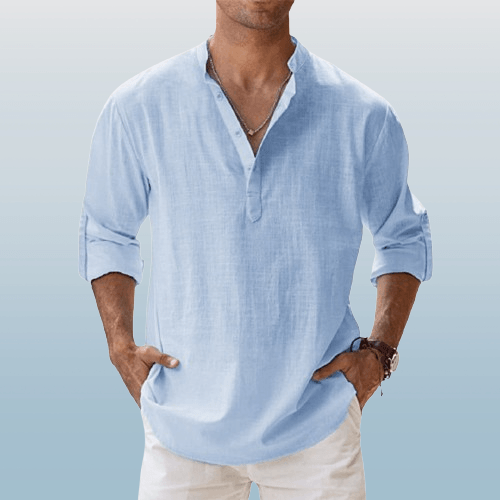 Chemise Homme Marine Manches Longues Détendue